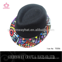 Sombrero de fieltro de lana de mujer sombrero de fieltro hecho a mano